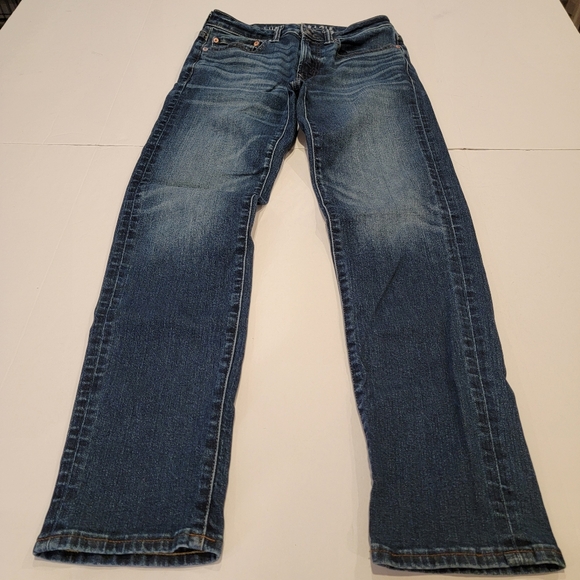 American Eagle Airflex + Slim Straight Men's Jean Size 28x30 Medium Wash - Picture 2 of 16